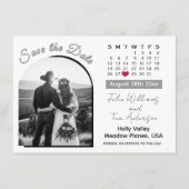 Elegant Arch Photo Black / White Wedding Calendar Save The Date (Vorderseite)