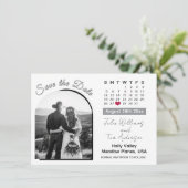 Elegant Arch Photo Black / White Wedding Calendar Save The Date (Stehend Vorderseite)