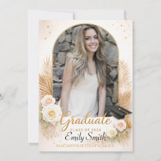 Elegant Arch Photo Graduation Announcement Einladung