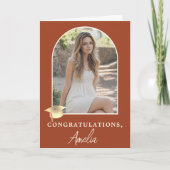 Elegant Arch Photo Graduation Congratulations  Karte (Vorderseite)