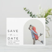 Elegant Arch Photo Modern Wedding  Save The Date (Stehend Vorderseite)