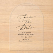 Elegant Arch Save the Date Acryleinladungen (Vorderseite)
