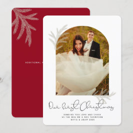 Elegant Arch | UNSERE ERSTEN CHRISTMAS Modernes Sp Feiertagskarte
