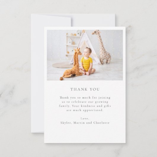 Elegant Arch Vielen Dank Chic Baby Shower Vielen D Dankeskarte (Rückseite)