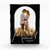 Elegant Arch Wedding Black Fotoblock (Vorderseite)