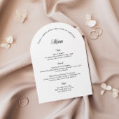 Elegant Arch Wedding Menu Card Einladung