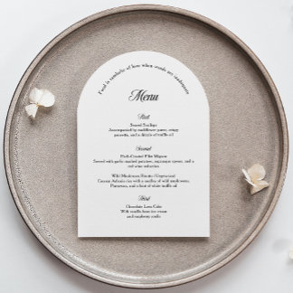 Elegant Arch Wedding Menu Card Einladung