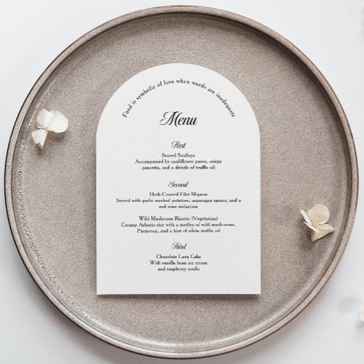 Elegant Arch Wedding Menu Card Einladung