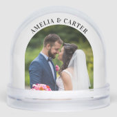 Elegant Arch Wedding Photo Snow Globe Schneekugeln (Vorderseite)