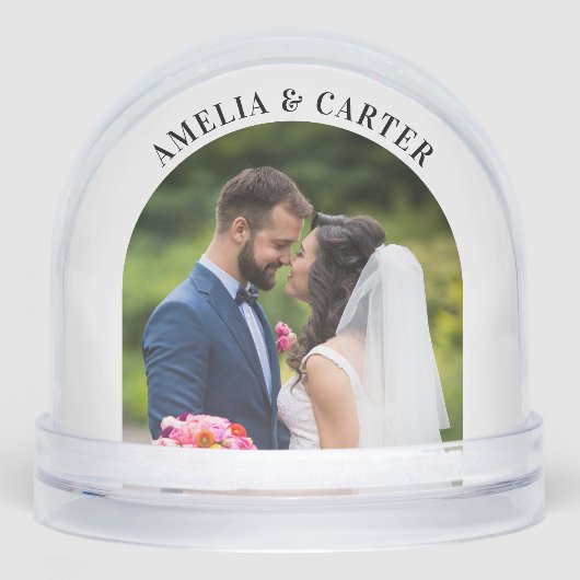 Elegant Arch Wedding Photo Snow Globe Schneekugeln (Vorderseite)