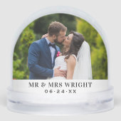 Elegant Arch Wedding Photo Snow Globe Schneekugeln (Rückseite)