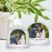 Elegant Arch Wedding Photo Snow Globe Schneekugeln