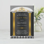 Elegant Architect Architect Compass Abschluss Einladung (Stehend Vorderseite)