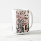 Elegant Arctic Fox Pink Floral Kaffeetasse (VorderseiteRechts)