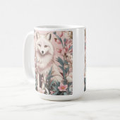 Elegant Arctic Fox Pink Floral Kaffeetasse (Vorderseite Links)