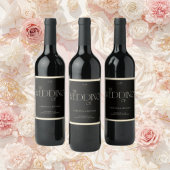 Elegant Art Deco Black Cream Old Money Style Weinetikett