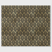 Elegant Art Deco Black & Gold Muster der 20er Jahr Geschenkpapier (Flach)