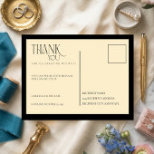 Elegant Art Deco Black Typography Thank You Postkarte