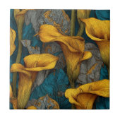 Elegant Art Deco Calle Lilies Tiles For Backsplash Fliese (Vorderseite)