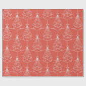 Elegant Art Deco Christmas Tree Wrapping Paper Geschenkpapier (Flach)