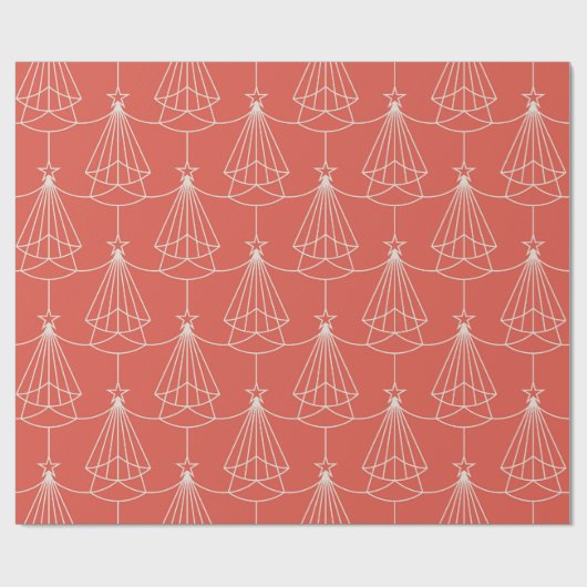 Elegant Art Deco Christmas Tree Wrapping Paper Geschenkpapier (Flach)