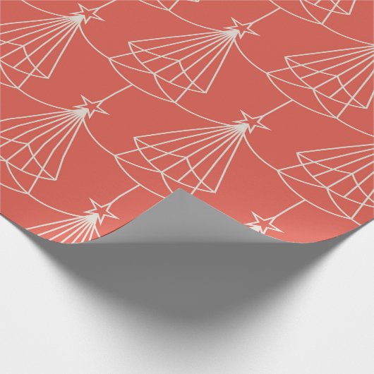 Elegant Art Deco Christmas Tree Wrapping Paper Geschenkpapier (Ecke)