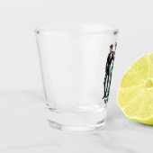 Elegant Art Deco couple customizable Schnapsglas (Links)