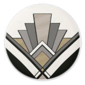 Elegant Art Deco Fan Design Keramikknauf (Vorderseite)