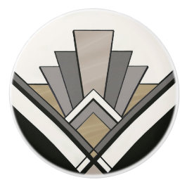 Elegant Art Deco Fan Design Keramikknauf