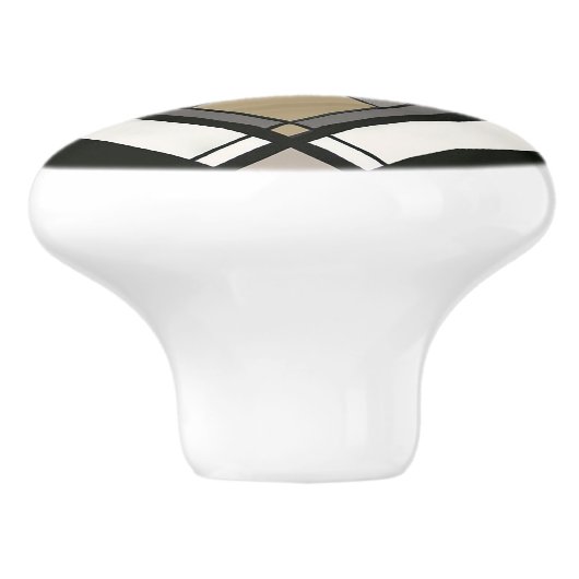 Elegant Art Deco Fan Design Keramikknauf (Seitenansicht)