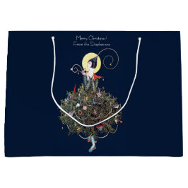 Elegant Art Deco Fashion Christmas Tree Retro Große Geschenktüte