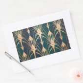 Elegant Art Deco Gold and Emerald Green Pattern  Rechteckiger Aufkleber (Umschlag)