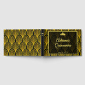 Elegant Art Deco Gold Black Quinceanera Gästebuch (Voll)