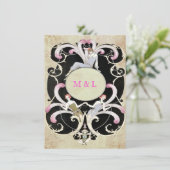 Elegant, Art Deco, Hochzeit Einladung Gay Lesbian (Stehend Vorderseite)