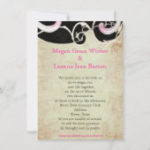 Elegant, Art Deco, Hochzeit Einladung Gay Lesbian (Rückseite)