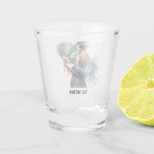 Elegant Art Deco lady customizable Schnapsglas (Rückseite)