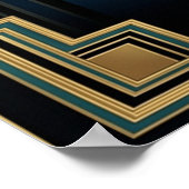 Elegant Art Deco Maple Tree Silhouette Gold Poster (Ecke)