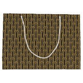 Elegant Art Deco Pattern Arches Black Gold Chic Große Geschenktüte (Rückseite)