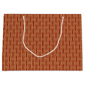 Elegant Art Deco Pattern Arches Red Gold Chic Große Geschenktüte (Vorderseite)