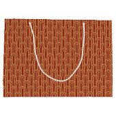 Elegant Art Deco Pattern Arches Red Gold Chic Große Geschenktüte (Rückseite)