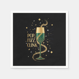 Elegant Art Deco Pop Fizz Clink Gatsby Roaring w Serviette