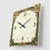 Elegant Art Deco Quadratische Wanduhr (Winkel)