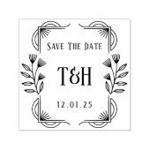 Elegant Art Deco Save The Date Monogram Permastempel (Design)