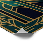 Elegant Art Deco Swan Sunset Lake Poster (Ecke)