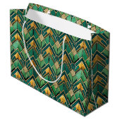 Elegant Art Deco tiled pattern  Große Geschenktüte (Rückseite Schrägansicht)