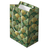 Elegant Art Deco tiled pattern Mittlere Geschenktüte (Rückseite Schrägansicht)