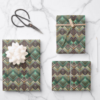 Elegant Art Deco tiled pattern party  Geschenkpapier Set