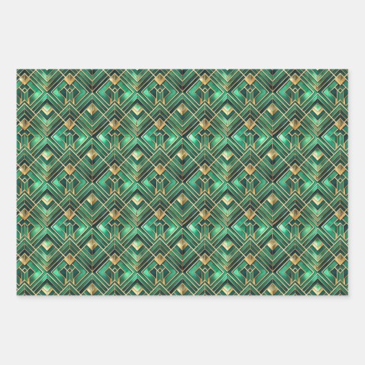 Elegant Art Deco tiled pattern party Geschenkpapier Set (Vorderseite 2)