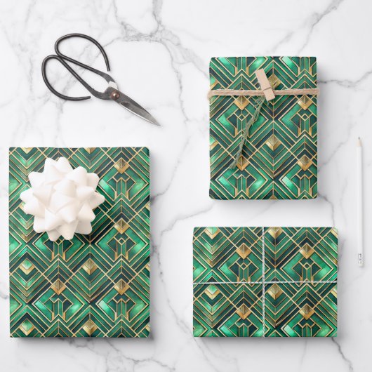 Elegant Art Deco tiled pattern party  Geschenkpapier Set (Vorderseite)