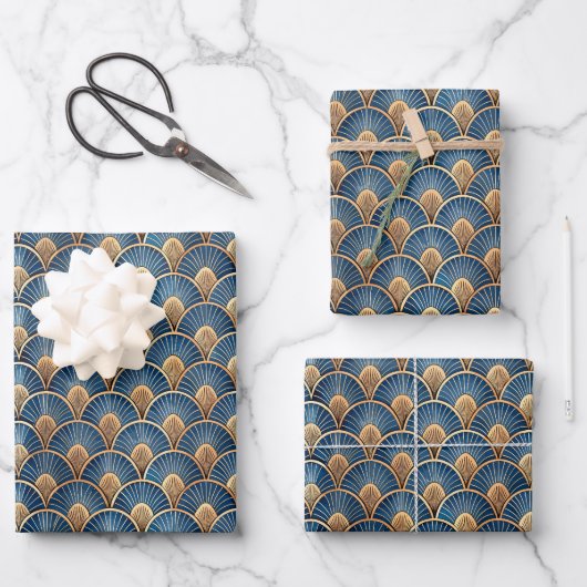 Elegant Art Deco tiled pattern party Geschenkpapier Set (Vorderseite)